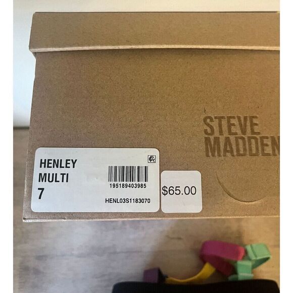 Steve Madden Women's Henley Ankle Strap‎ Flatform Sandals Multi NEW Size 7 - Picture 6 of 6